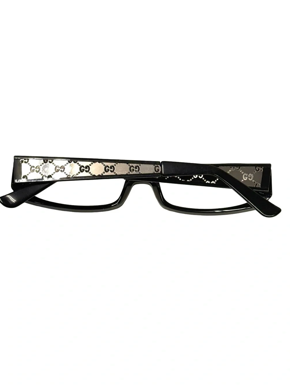 Gucci Black Silver Monogram Vintage Glasses